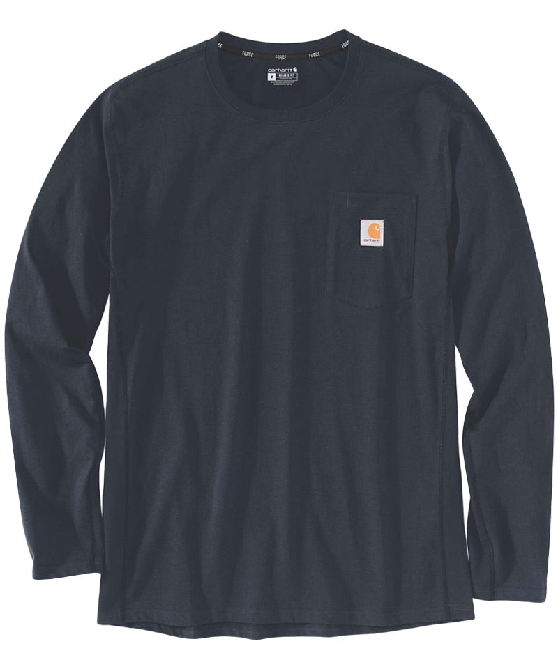 Carhartt t-shirt Force Flex lange mouwen navy