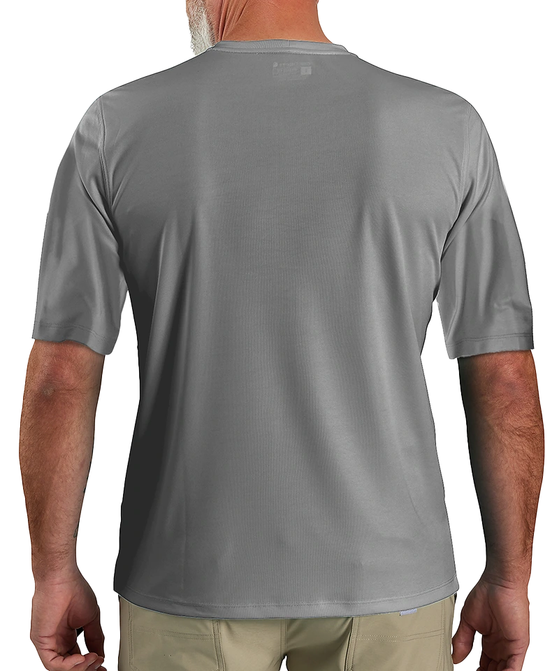 Carhartt Force Sun Defender™ Relaxed Logo T-Shirt grijs aan foto achterkant