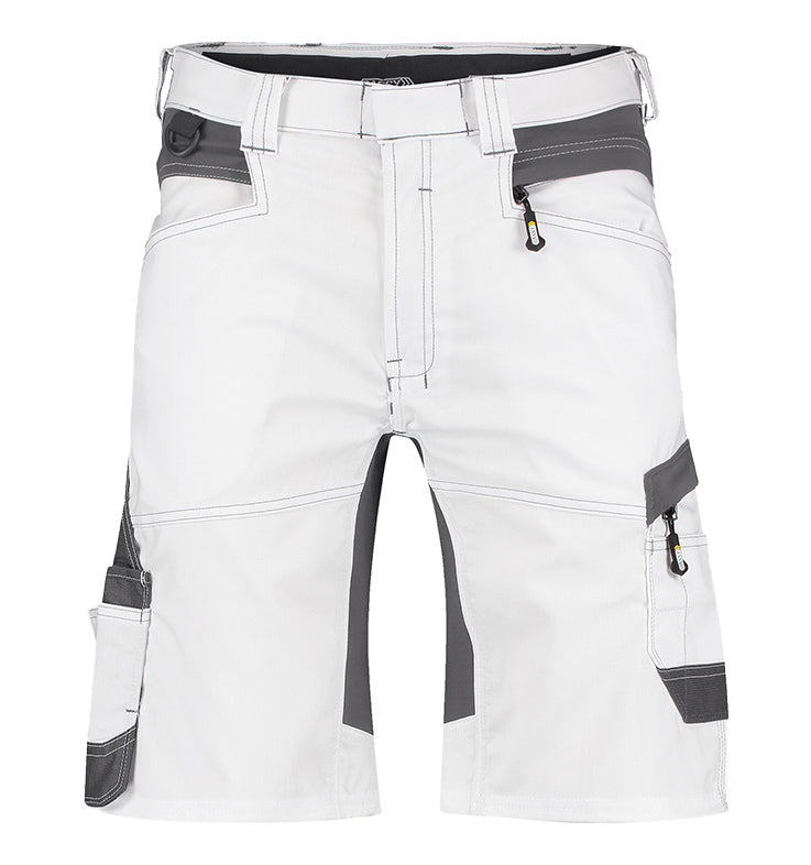Korte werkbroek Dassy Axis stretch wit voorkant