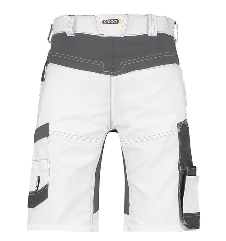 Korte werkbroek Dassy Axis stretch wit achterkant