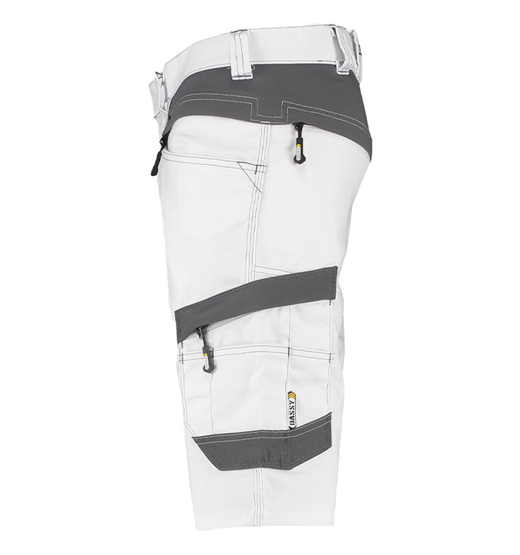 Korte werkbroek Dassy Axis stretch wit achterkant