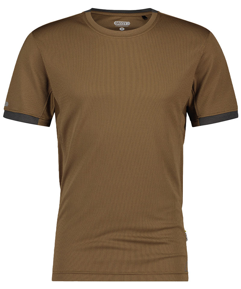 T-shirt Dassy Nexus 100% polyester bruin achterkant