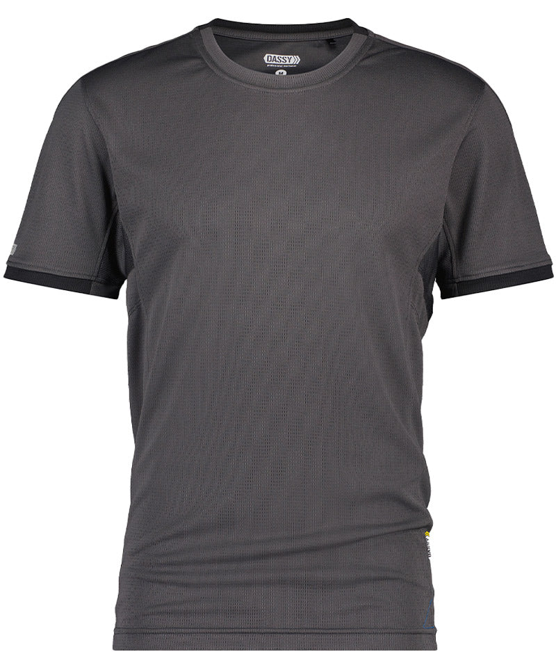 T-shirt Dassy Nexus 100% polyester grijs voorkant