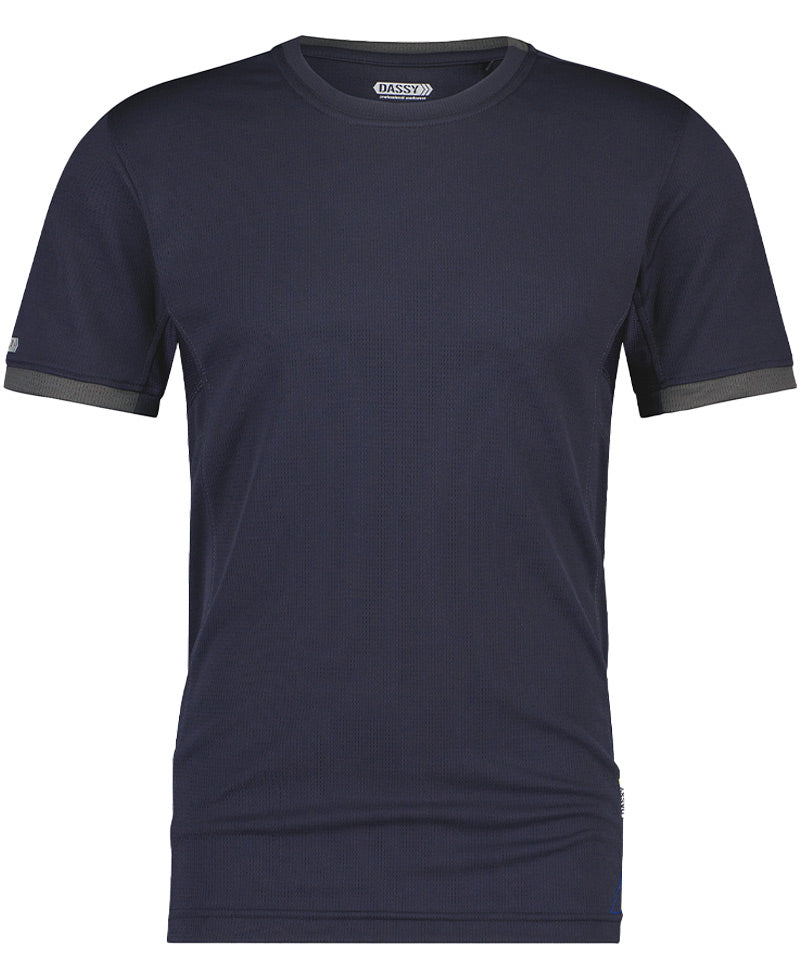 T-shirt Dassy Nexus 100% polyester navy voorkant
