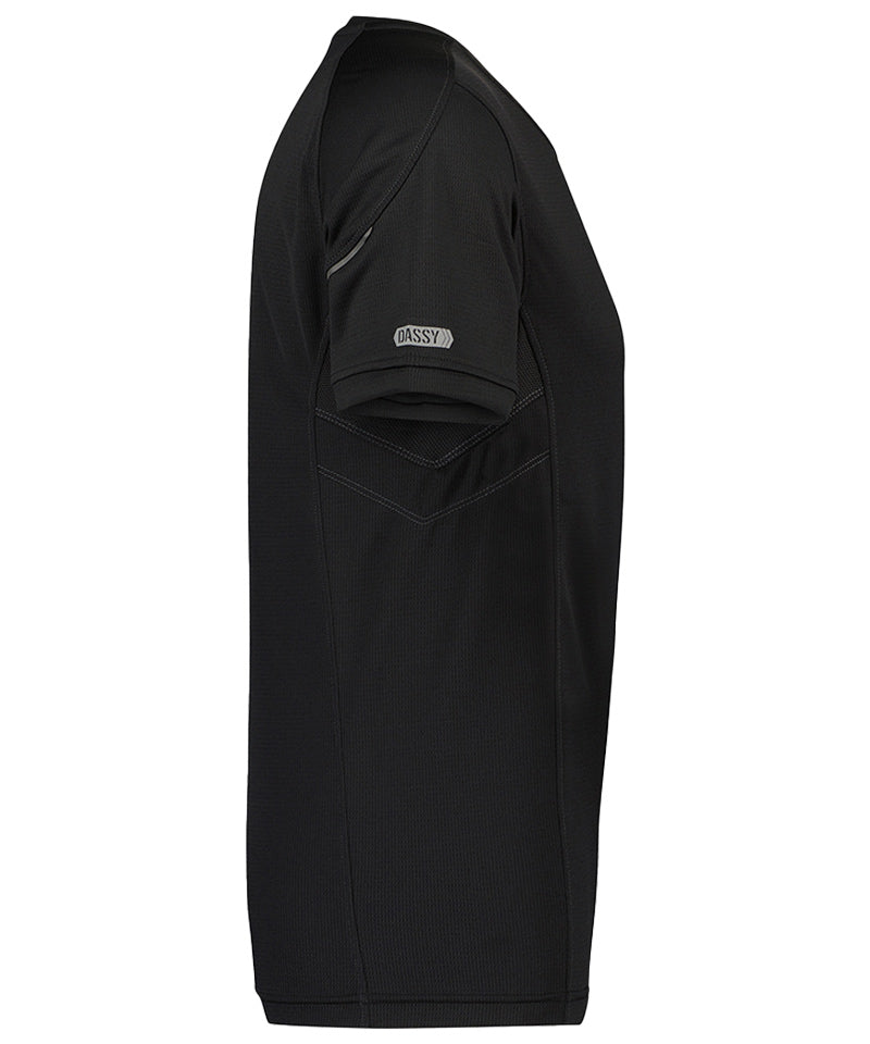 T-shirt Dassy Nexus 100% polyester zwart zijkant