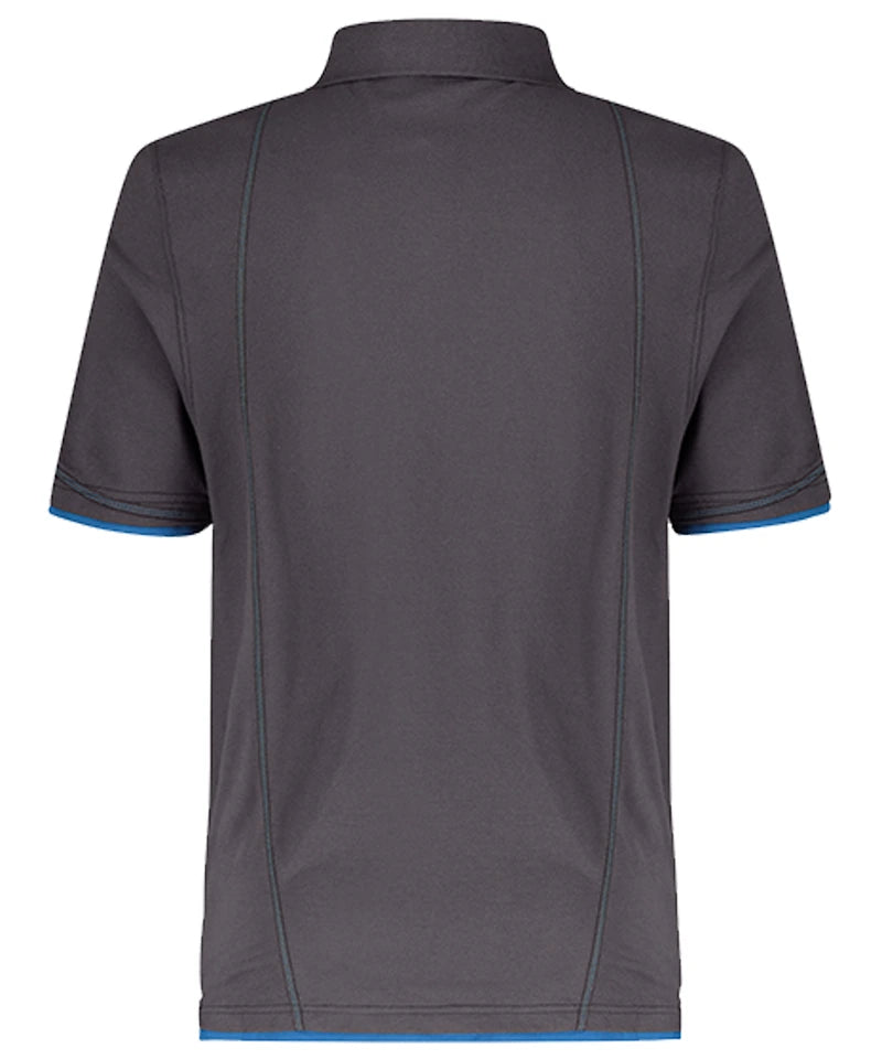 Poloshirt Dassy Orbital antraciet blauw achterkant