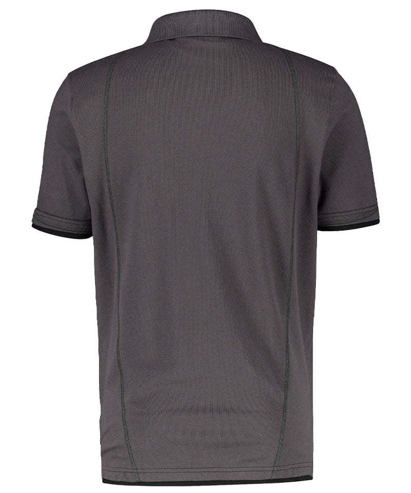 Poloshirt Dassy Orbital antraciet zwart achterkant