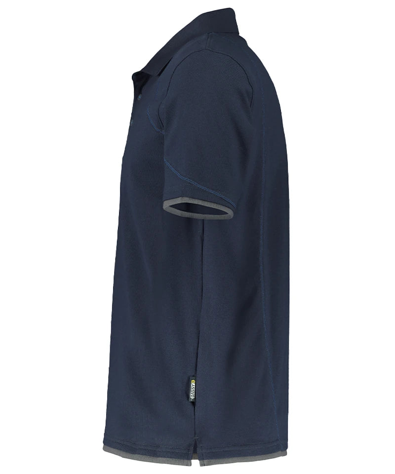 Poloshirt Dassy Orbital navy grijs zijkant