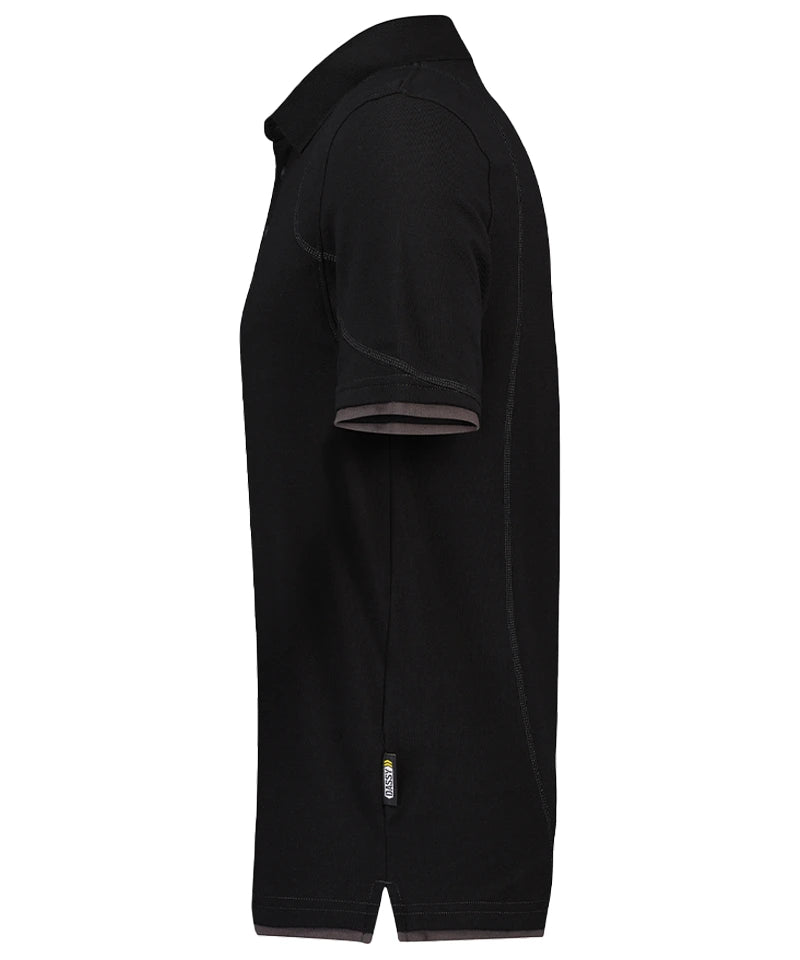 Poloshirt Dassy Orbital zwart grijs zijkant