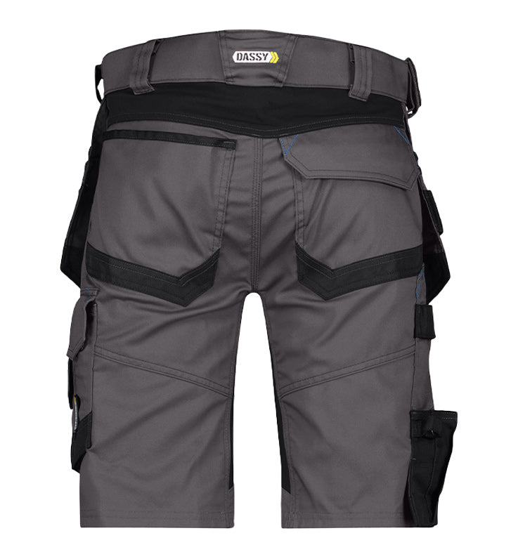 Korte werkbroek Dassy Trix stretch grijs achterkant