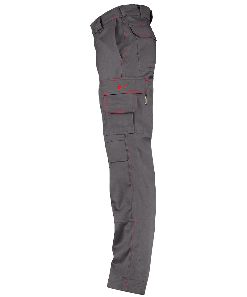 Vlamvertragende werkbroek Dassy Arizona grijs zijkant