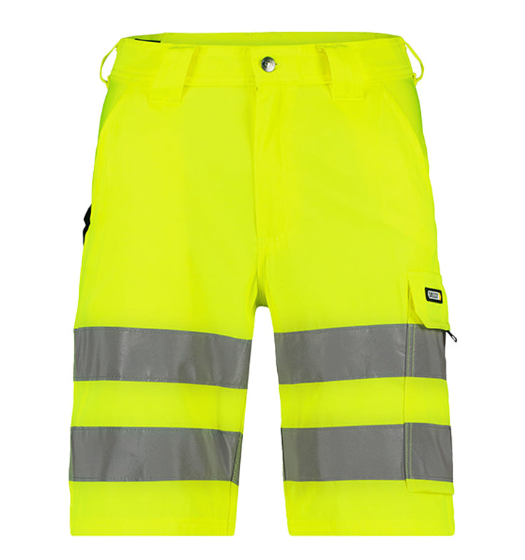 Korte werkbroek high-visibility Dassy Idaho geel voorkant