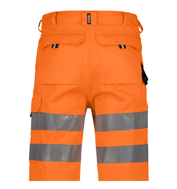 Korte werkbroek high-visibility Dassy Idaho oranje achterkant