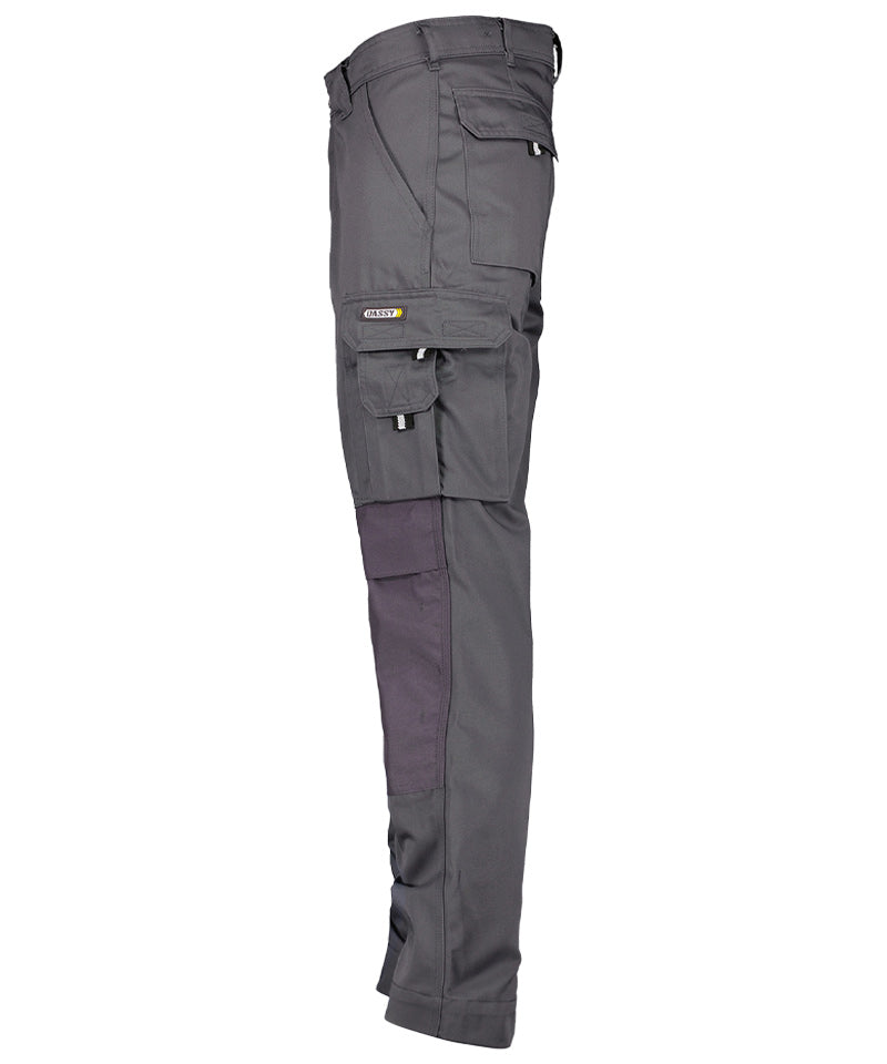 Werkbroek Dassy Miami 100% katoen grijs zijkant