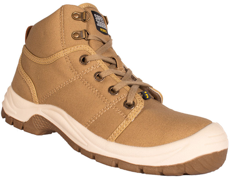 Safety Jogger werkschoenen S1P SRC Desert Khaky zijkant