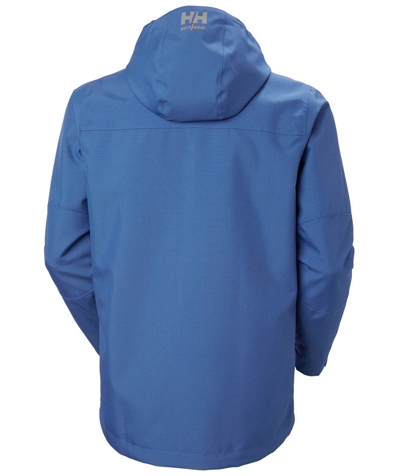 Shell jas Oxford Helly Hansen blauw achterkant