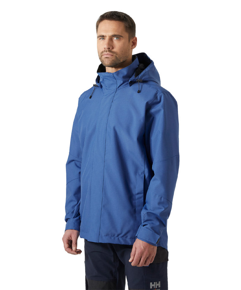 Shell jas Oxford Helly Hansen blauw aan