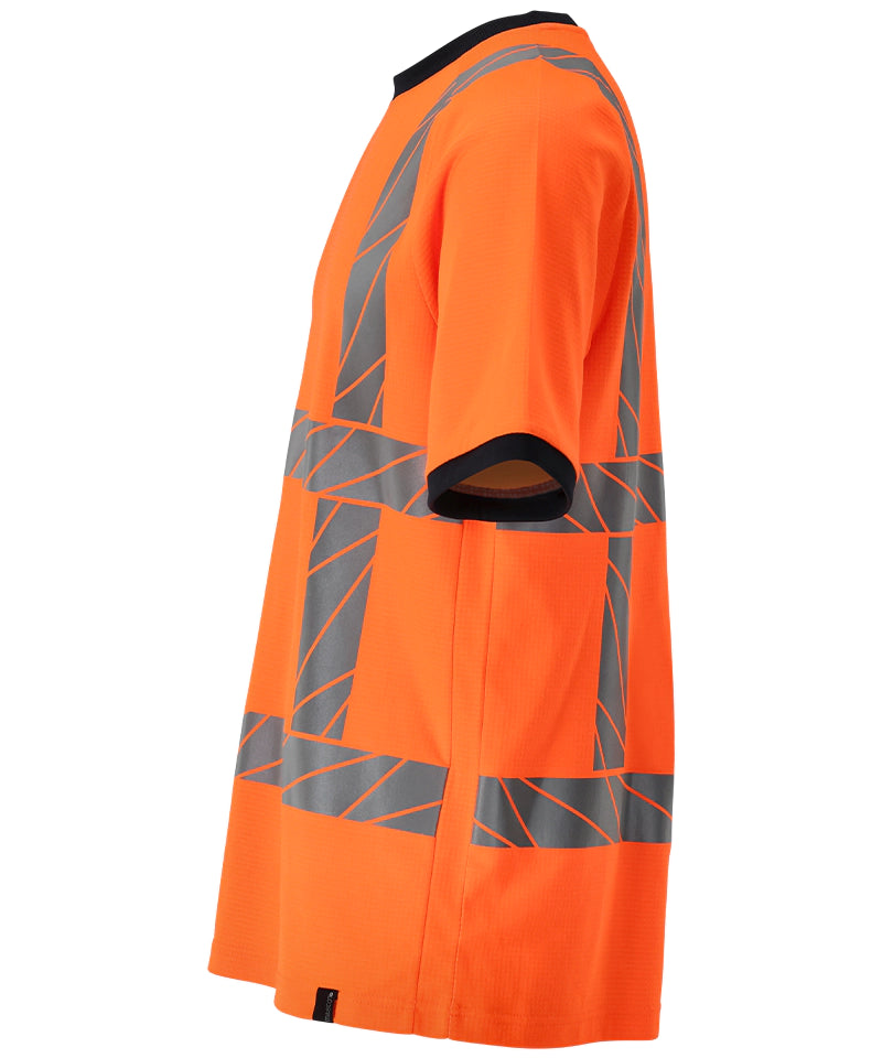 Mascot RWS t-shirt 24082 in feloranje met reflecterende strepen, zwarte mouwrand
