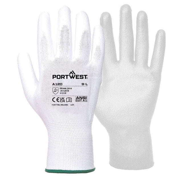 Werkhandschoenen PU Palm wit