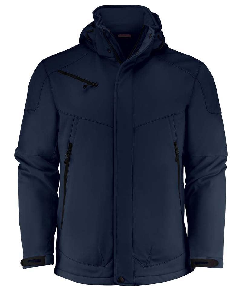 Gevoerde softshell jas Printer Skeleton navy