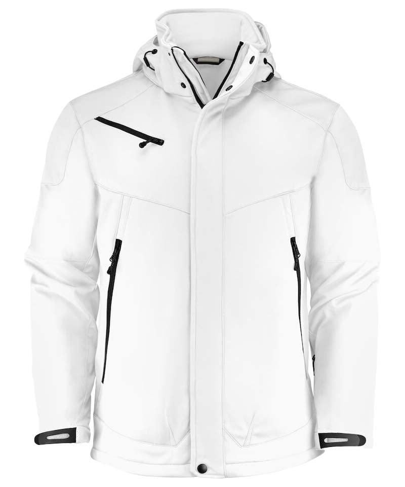 Gevoerde softshell jas Printer Skeleton wit