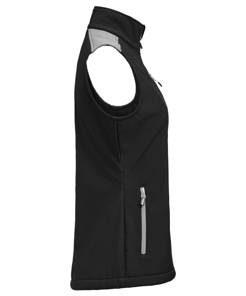 Softshell bodywarmer Printer Prime dames zwart-grijs zijkant