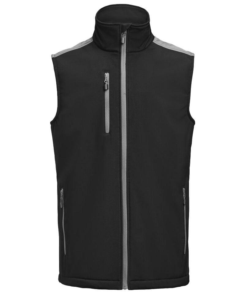 Softshell bodywarmer Printer Prime zwart-grijs voorkant