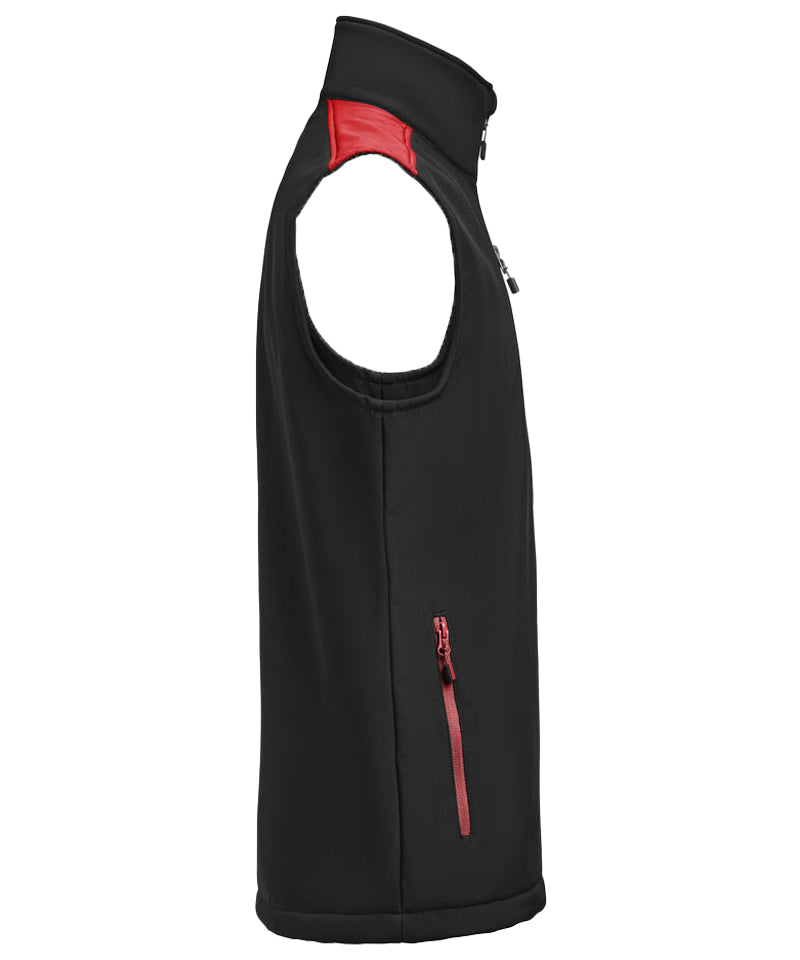 Softshell bodywarmer Printer Prime zwart-rood zijkant