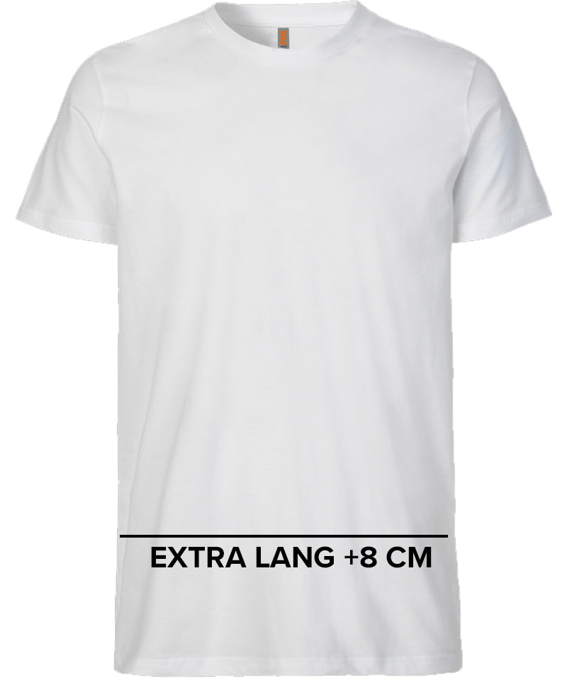 T-shirt extra lang W2wear wit voorkant