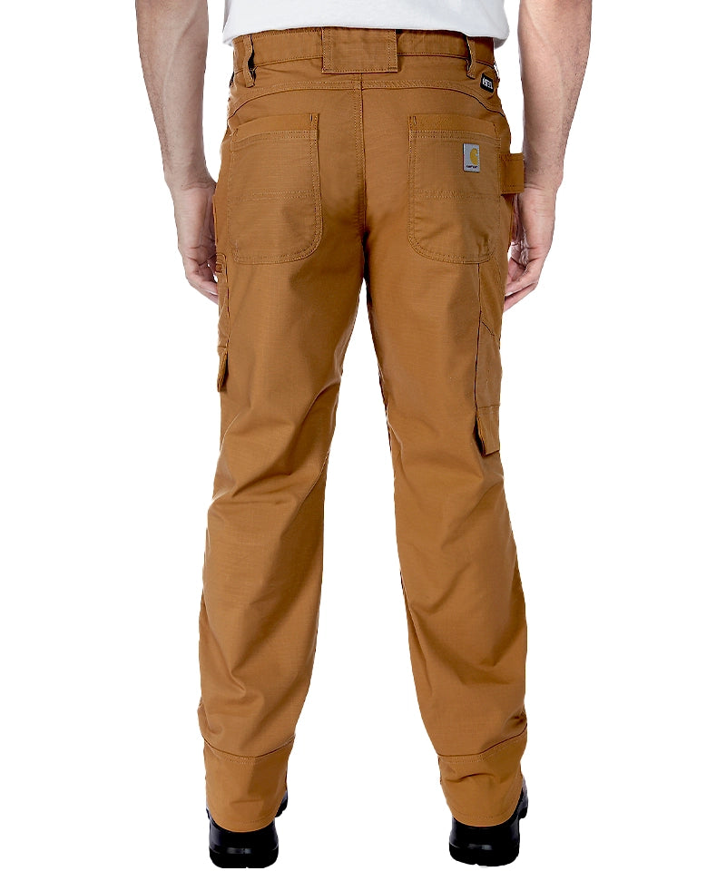 Carhartt stretch werkbroek 105074 bruin achterkant aan
