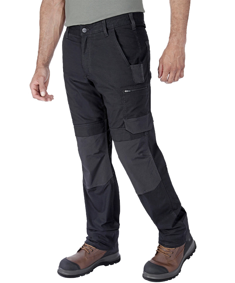 Carhartt stretch werkbroek 105074 zwart voorkant aan