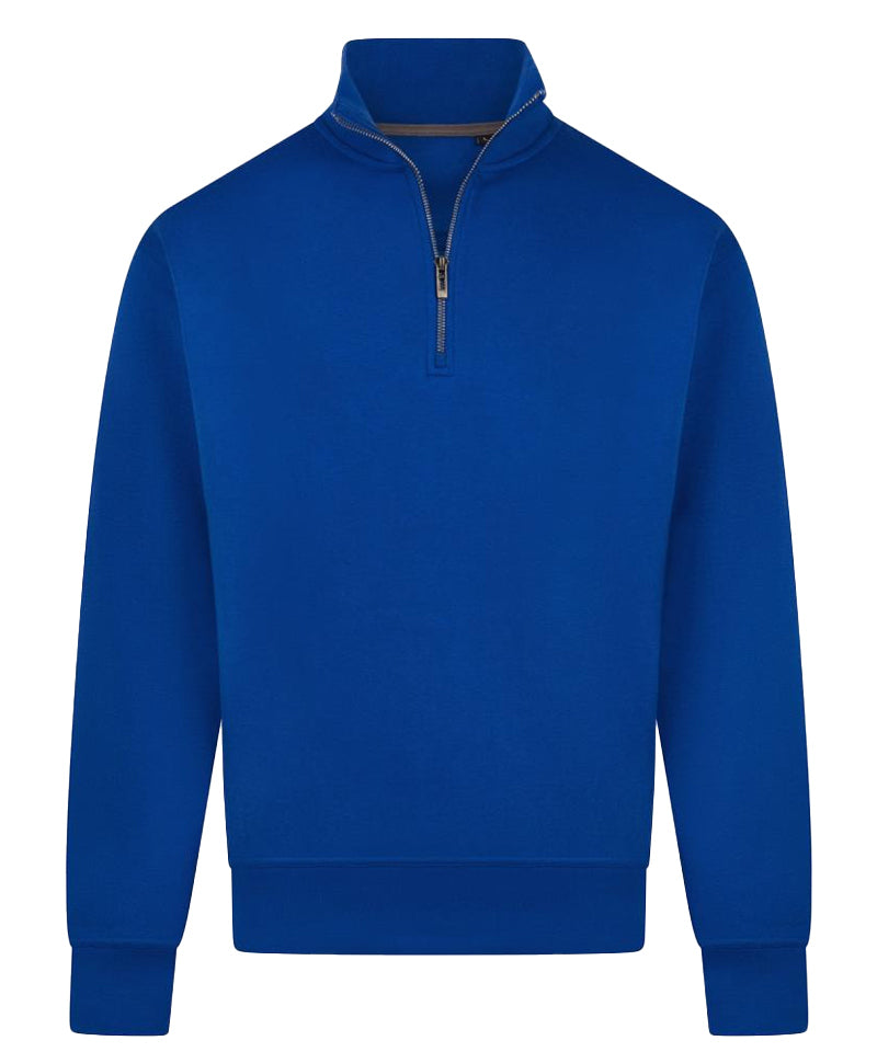 Zipneck sweater Back to basics Blauw