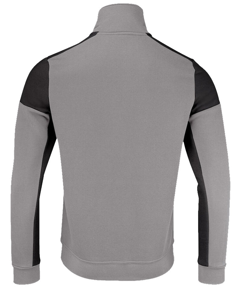 Zipneck sweater Printer Prime grijs zwart achterkant