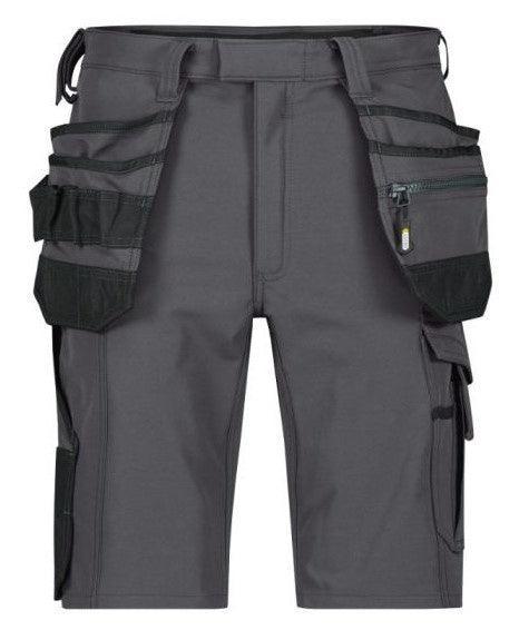 Korte werkbroek Aurax 4-way stretch antraciet