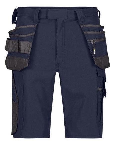 Korte werkbroek Aurax 4-way stretch navy