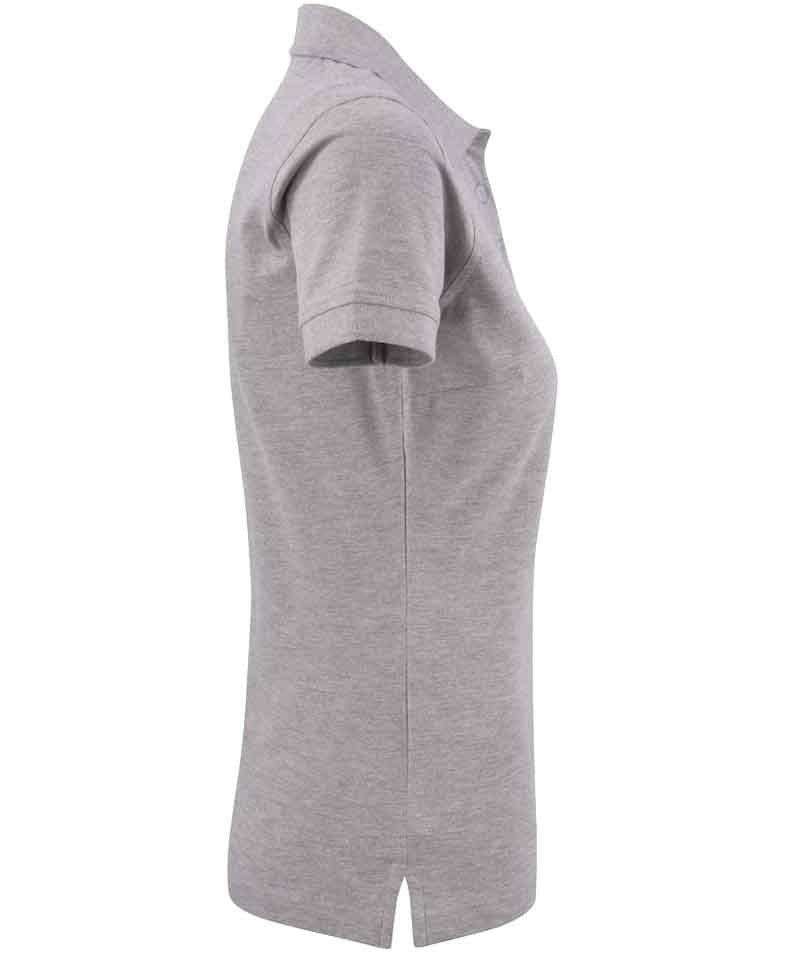 Dames poloshirt Surf stretch Printer lichtgrijs zijkant