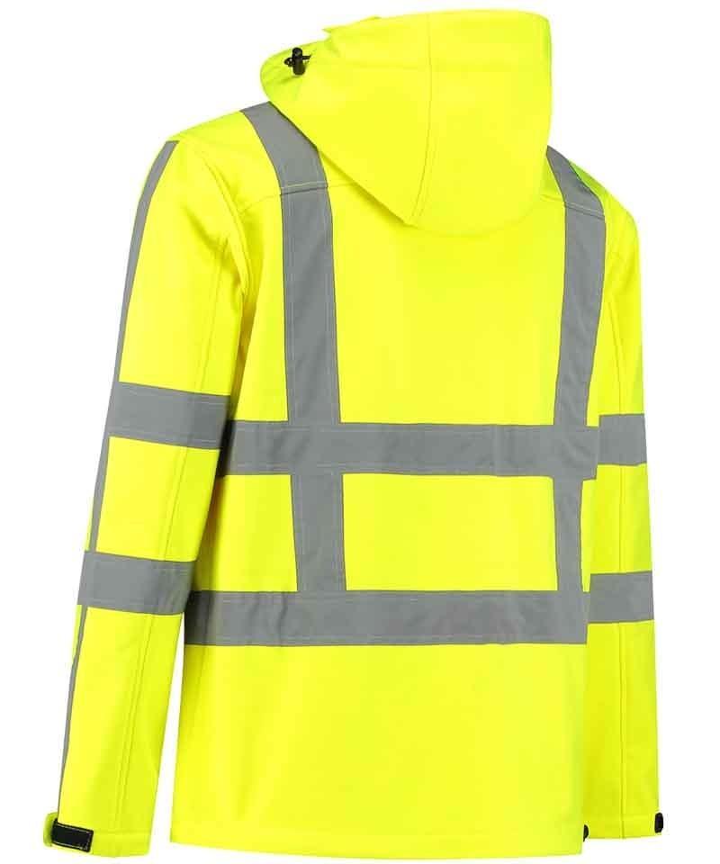 RWS Softshell jas high-visibility geel achterkant