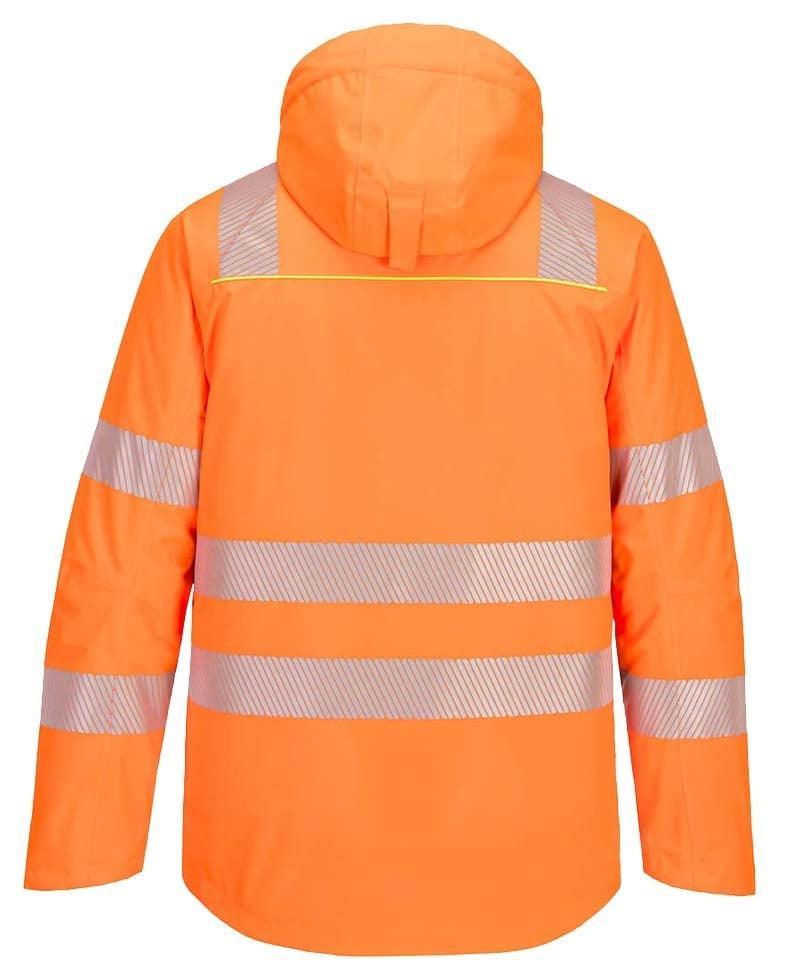 High-visibility gevoerde winterjas DX461 achterkant oranje