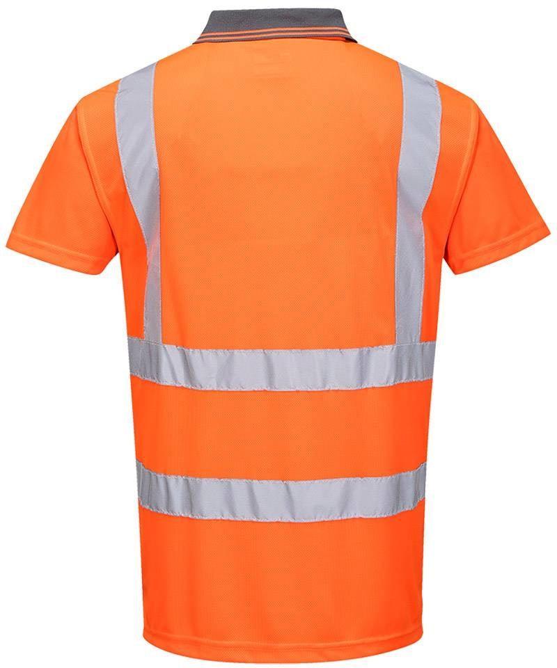 Poloshirt oranje reflecterend achterkant