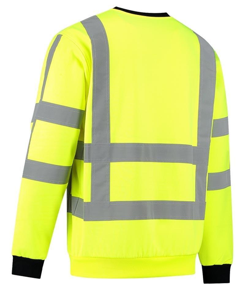 RWS Sweater high-visibility geel achterkant