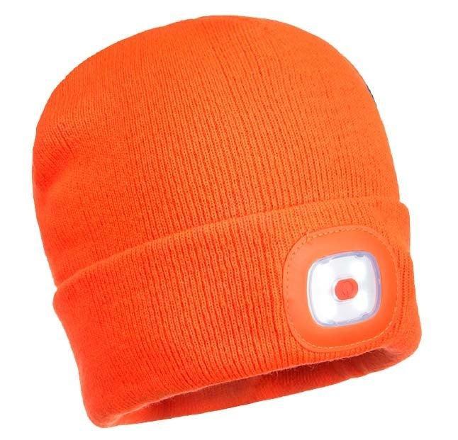 Muts met LED lamp oranje