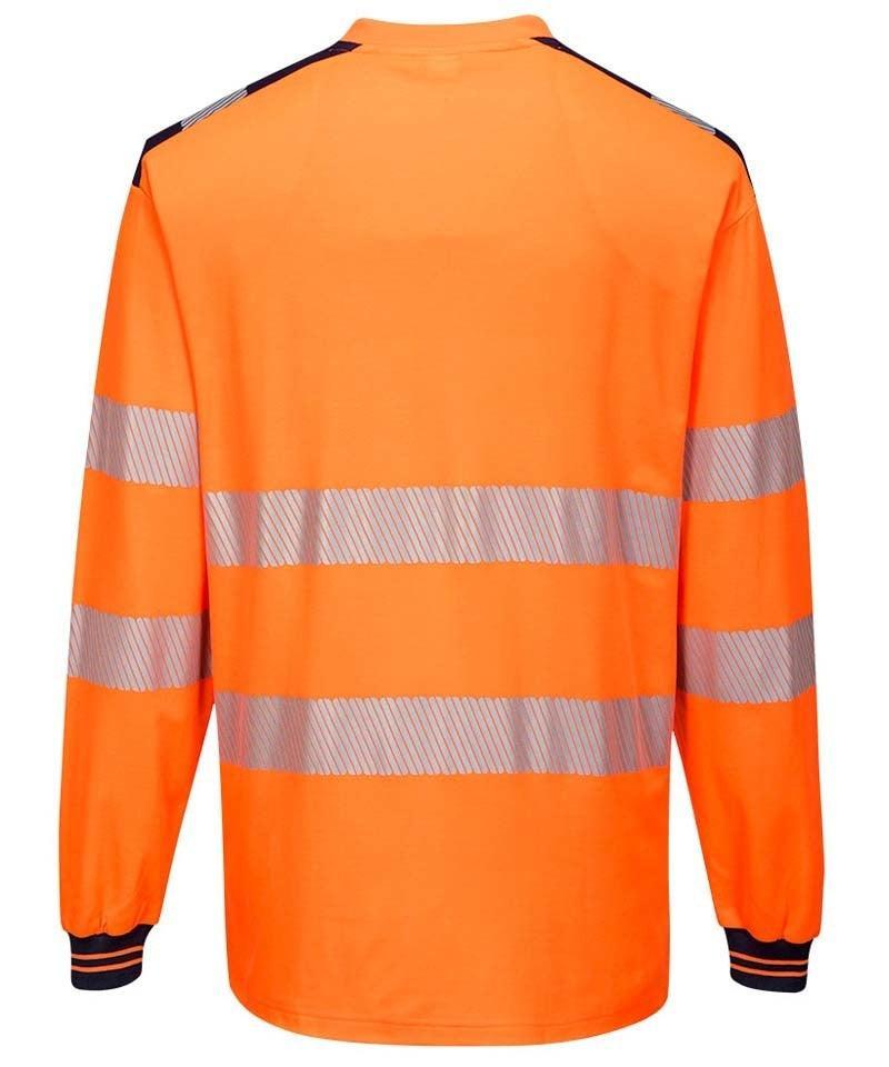 High-visibility t-shirt lange mouwen Vision oranje achterkant