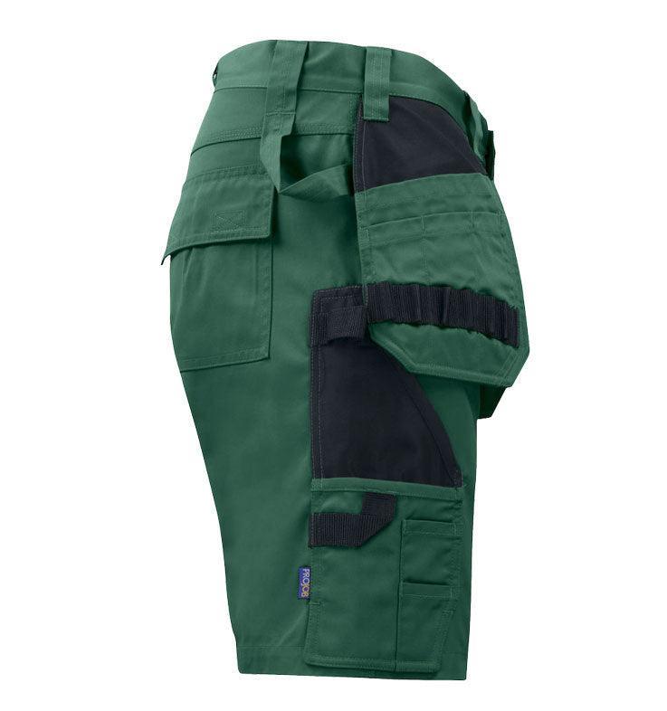 Korte werkbroek Projob 5535 Groen zijkant