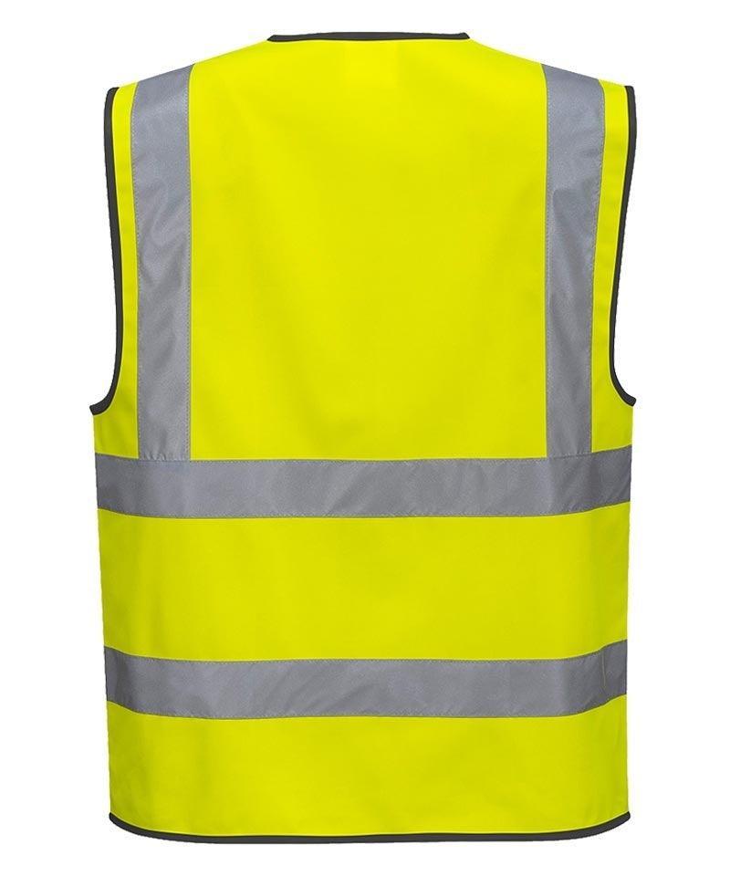 Veiligheidshesje met rits Geel achterkant