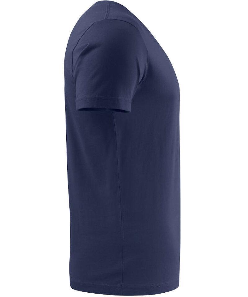 T-shirt v-hals Printer navy zijkant