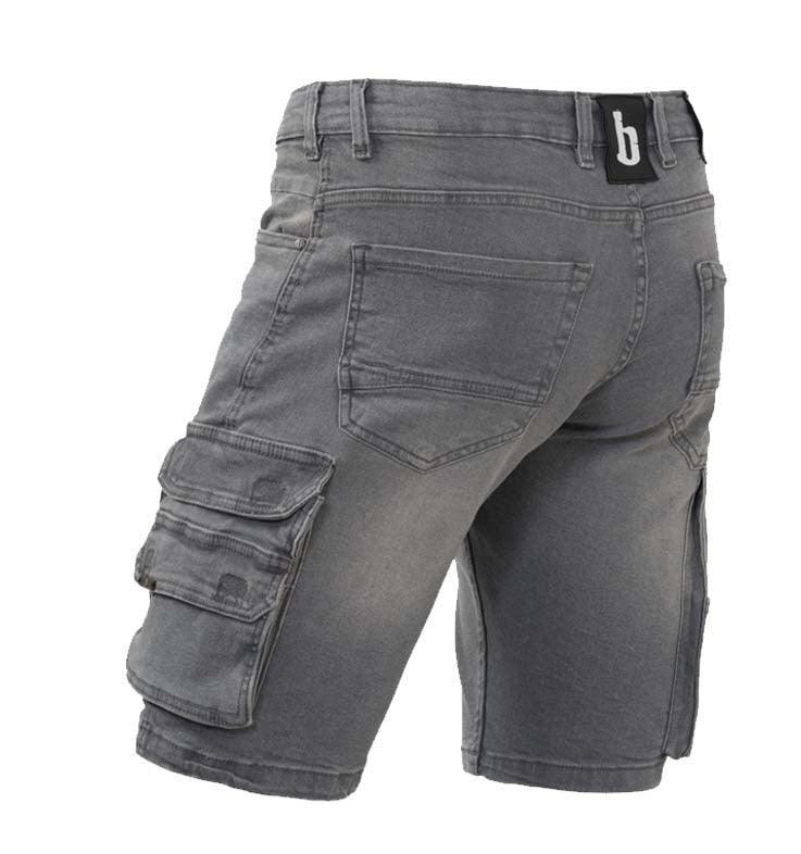 Korte werkbroek denim stretch grijs Ralph Brams Paris achterkant