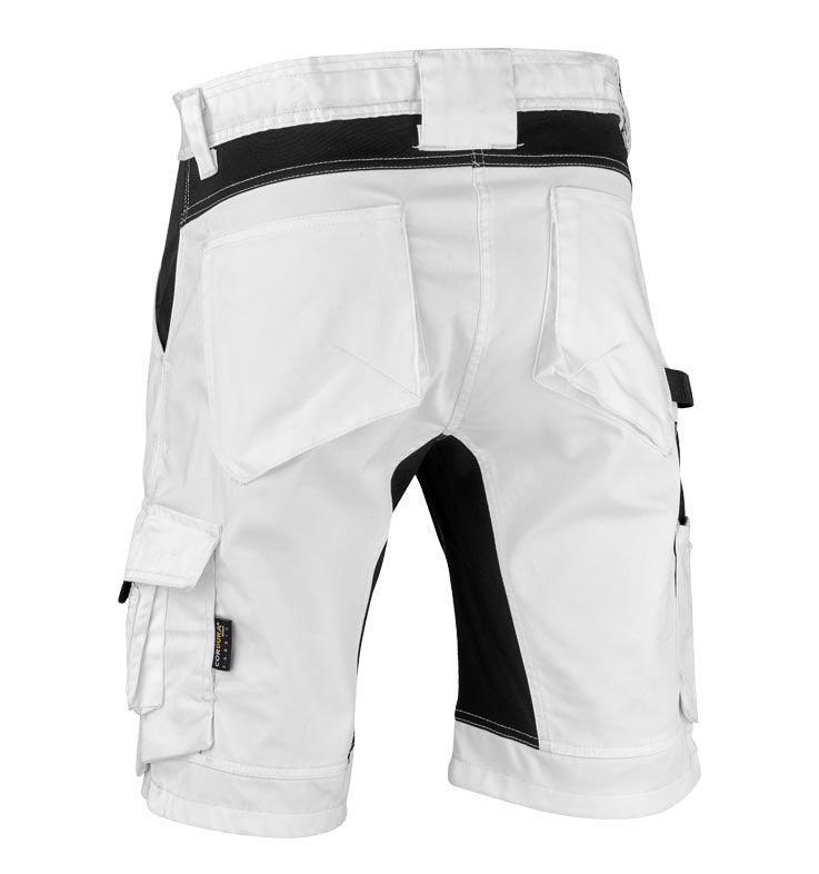 Korte schildersbroek stretch Marbella 4-Work wit achterkant