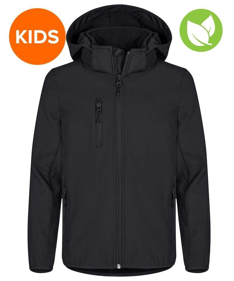 kinder-softshell-jas-clique-classic-zwart voorkant