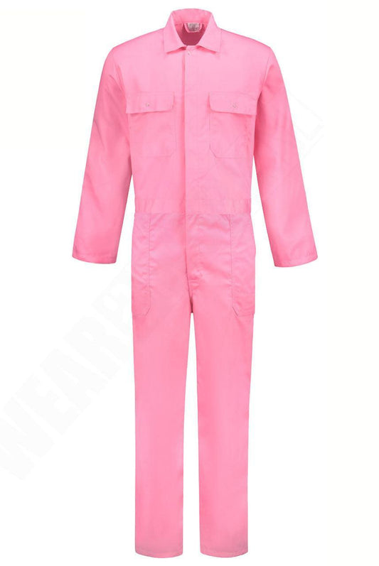 Overall met drukknoopsluiting roze voorkant