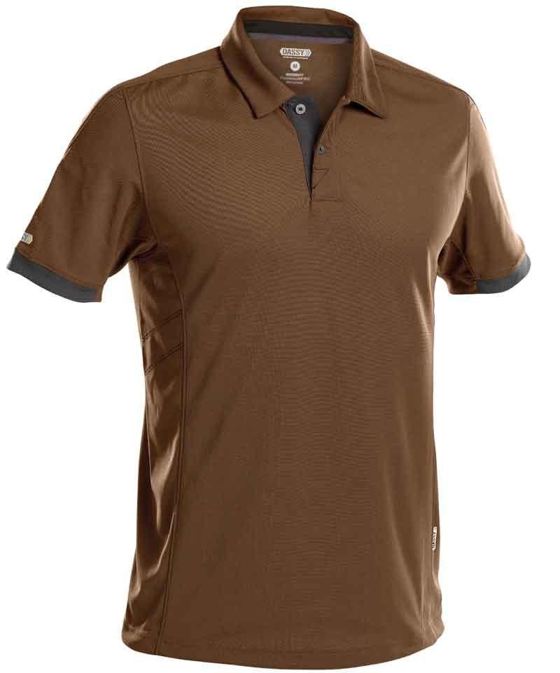 Poloshirt Dassy Traxion 100% polyester bruin